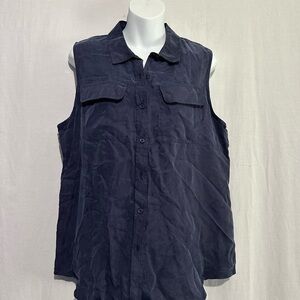 Romeo & Juliet Couture Blue Sleeveless Top Large